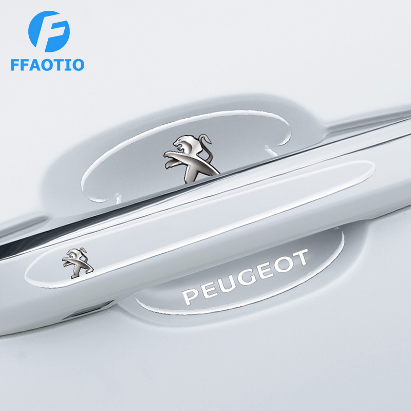 FfFFAOTIO โปร่งใส กันรอยมือจับประตูรถยนต์ ฟิล์มกันรอยรถยนต์ สำหรับ Peugeot 406 3008 2008 405 5008