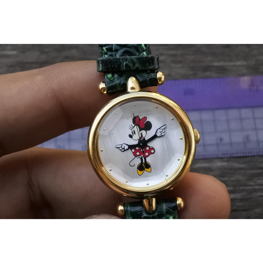 นาฬิกา Vintage มือสองญี่ปุ่น Alba Y136 6E30 Minnie Mouse ผู้หญิง ทรงกลม ระบบ Quartz ขนาด18mm ใช้งานได้ปกติ