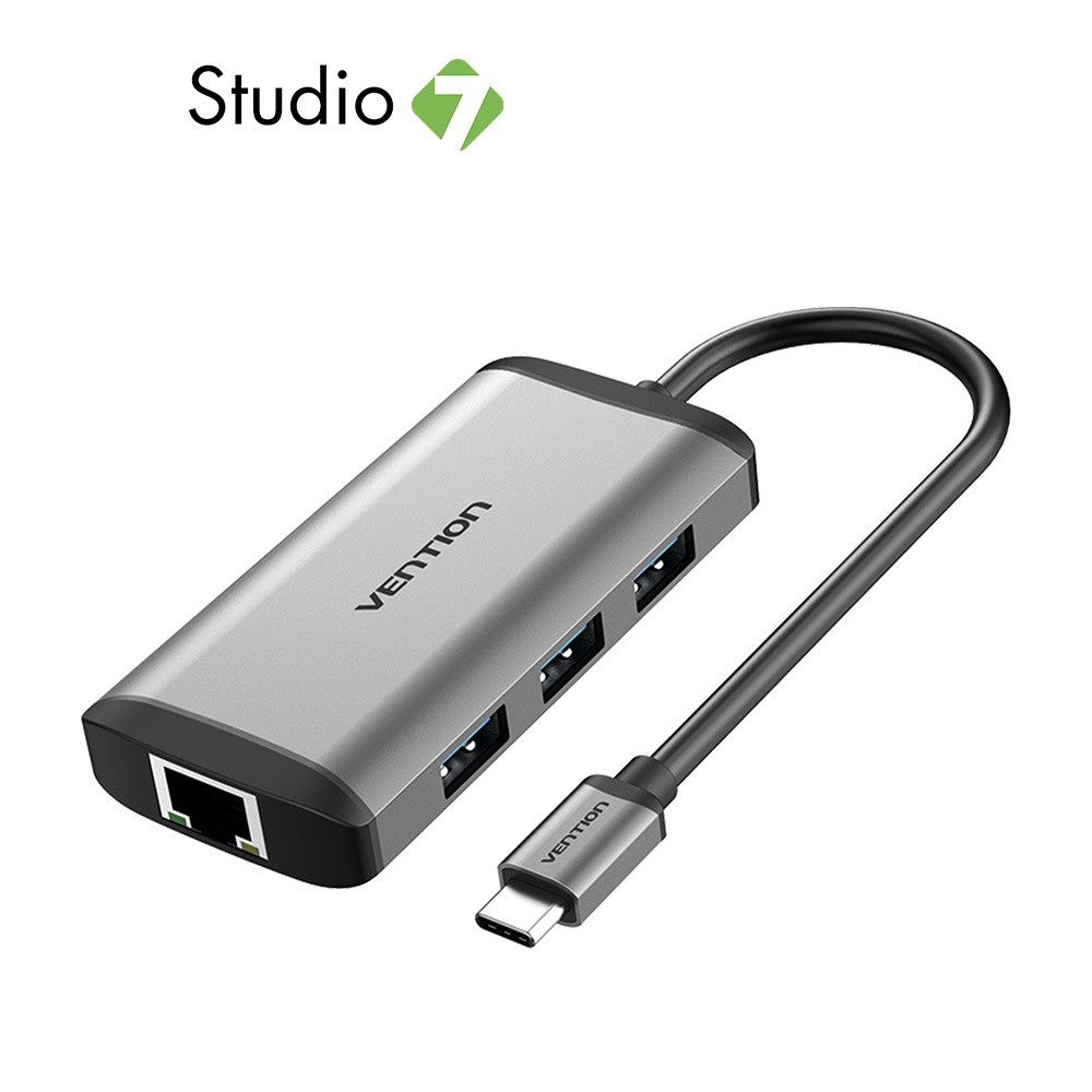 ฮับยูเอสบี Vention USB-C to HDMI/3USB-A/RJ45/PD Cable 6-in-1 Multi Function 0.15M. (CNCHB) by Studio