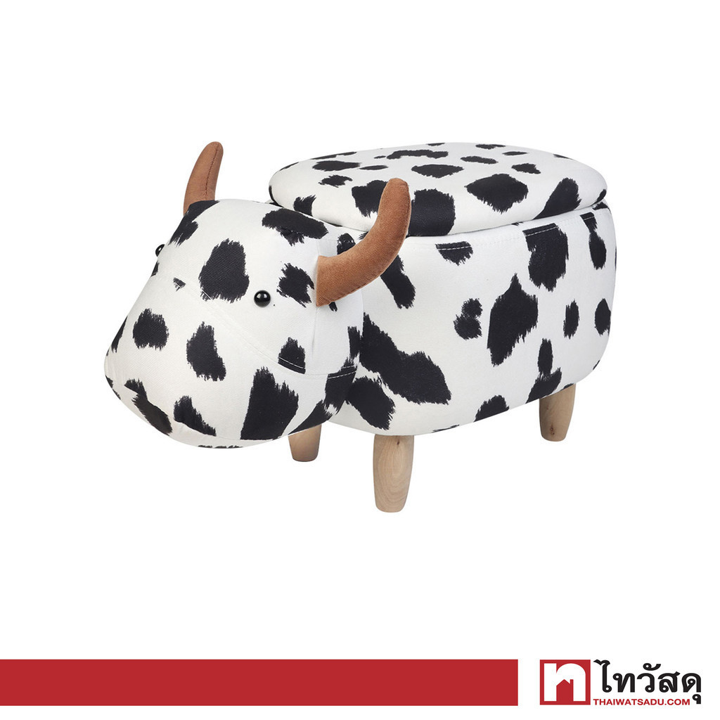 KASSA เก้าอี้สตูลรูปวัว Cow (เก็บของได้) รุ่น CRC-2204 สีขาว - ดำ