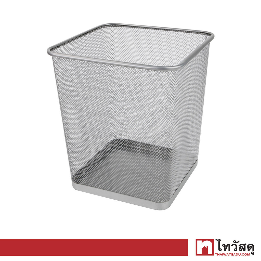 KASSA HOME ถังผงเหลี่ยมอเนกประสงค์เหล็กพ่นสี 8 ลิตร รุ่น NOR35002SS ขนาด 23.5 x 19 x 26 ซม. สีเงิน