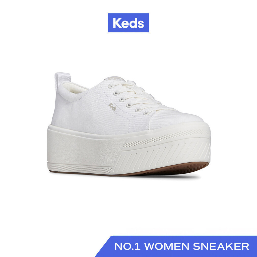 KEDS รองเท้าผ้าใบ มีส้น รุ่น SKYLER CANVAS สีขาว ( WF67873 )
