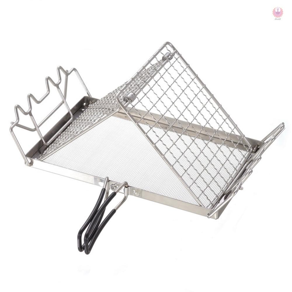 🚀[Stock Ready]Folding Camp Stove Toaster Stainless Steel Bread Toaster Rack for Camping Backpacking Picnic