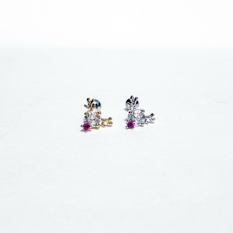 จิวต่างหูเกาหลี More Than Piercing: X02 Starry Reindeer