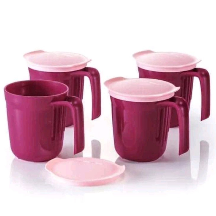 Tupperware ชุดแก้วน้ำกรูเม่ต์ 400มล. แก้วกาแฟ แก้วน้ำร้อน พร้อมฝาปิด ป้องกันหกซึม