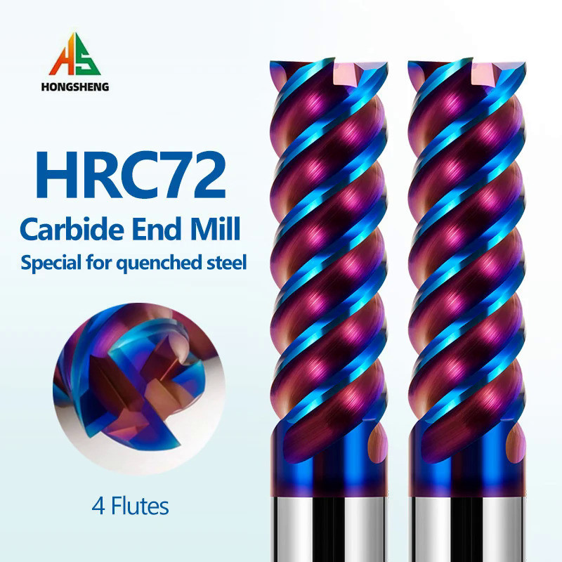 รายการใหม่รายการใหม่ HRC72 C คาร์ไบด์ End Mill เครื่องตัดทังสเตน4ขลุ่ยโลหะเครื่องมือเครื่องจักรกล Ball End Mill 2 Flut