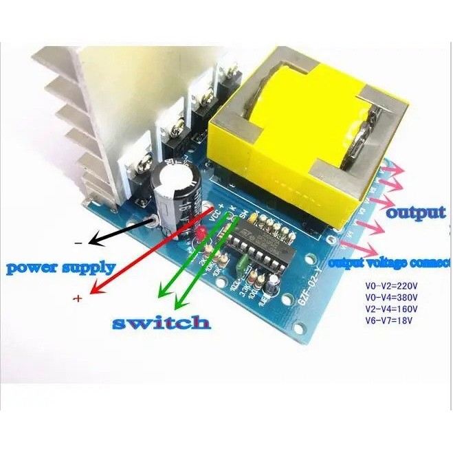 DC-AC Converter 12V To 220V 380V 18V AC 500W บอร์ดอินเวอร์เตอร์ Pre Booster Module
