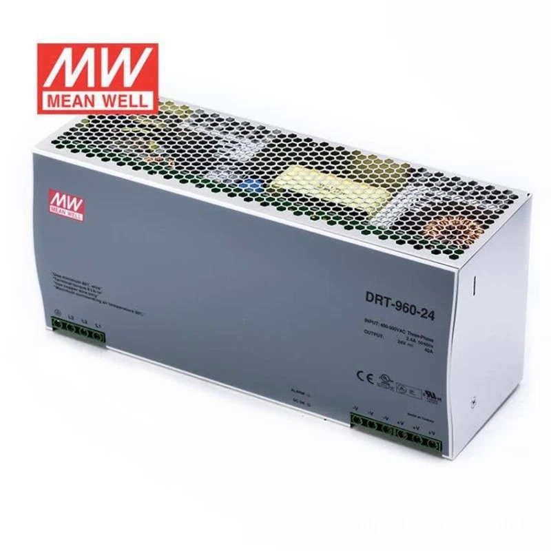 Mean Well DRT-960 Series Meanwell DC 24V 48V 960W แหล่งจ่ายไฟราง DIN อุตสาหกรรมสามเฟส