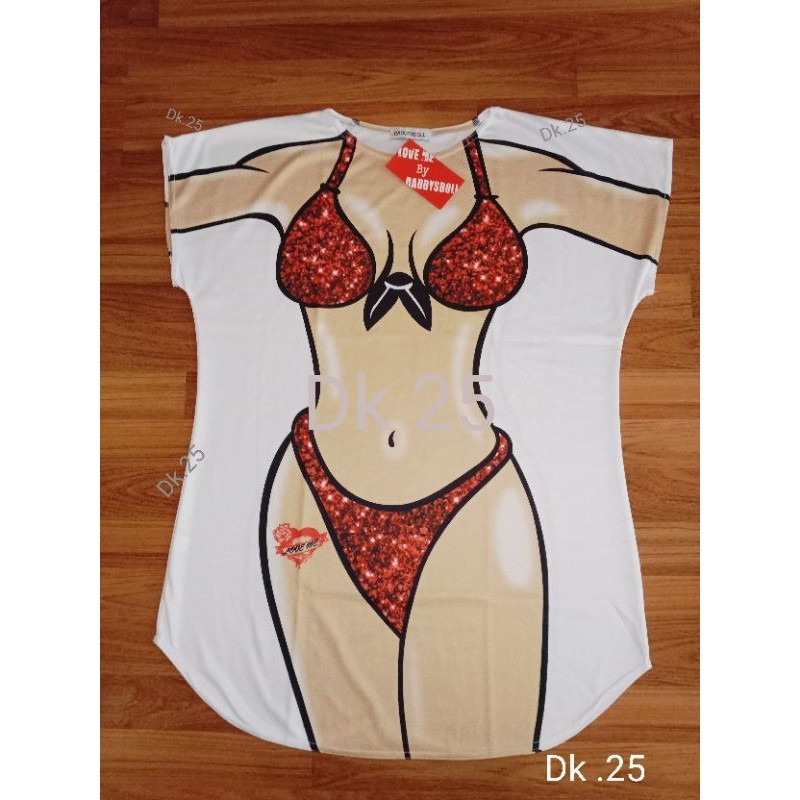 Bikini.shirt.สกรีนลายชุดว่ายน้ำผู้หญิง.เสื้อหุ่นดี.เสื้อเซ็กซี่สองมิติไซส์ใหญ่.พร้อมส่งจากไทย