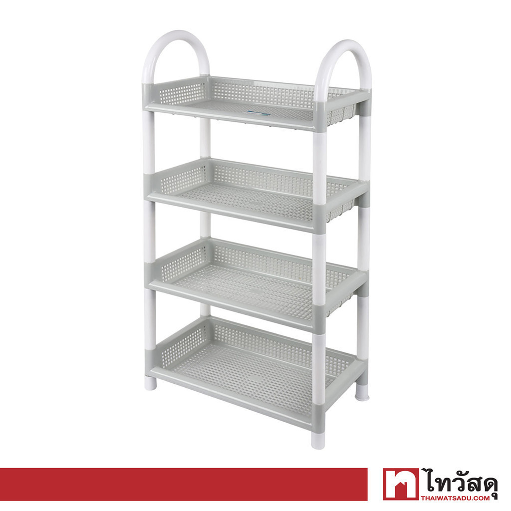 KASSA HOME ชั้นวางของพลาสติกอเนกประสงค์ 4 ชั้น รุ่น JCP-5974 ขนาด 46 x 25 x 92 ซม. สีเทา
