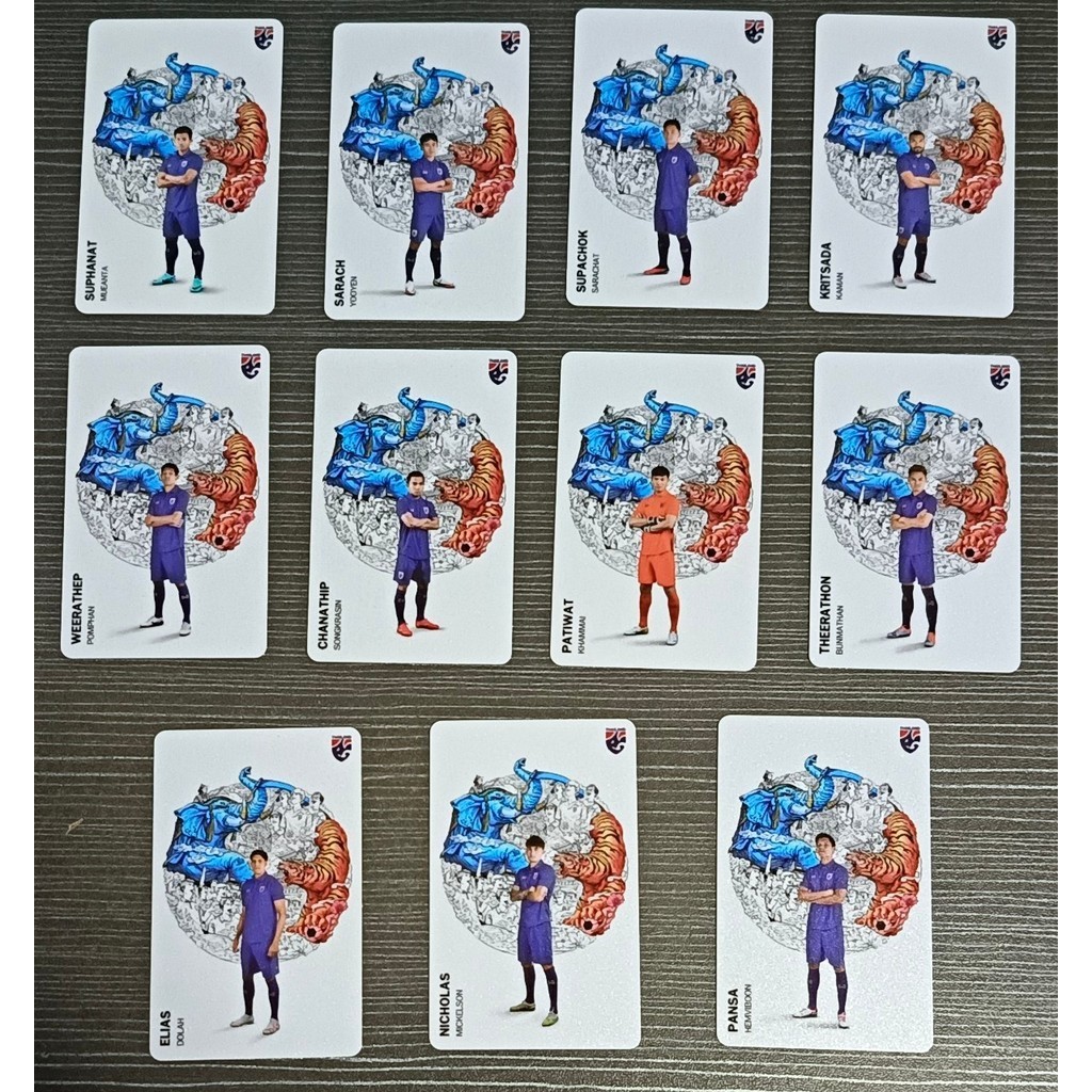 ของแท้ การ์ดที่ระลึก ฟุตบอลทีมชาติไทย เกาหลีใต้ Blue Thailand football national team Cards Limited Edition Officail