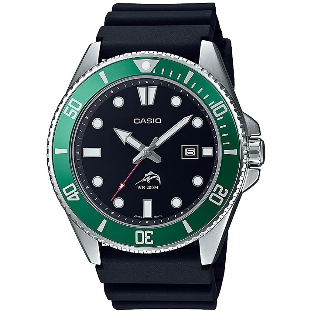 [Direct Japan] [Casio] CASIO Watch Diver's Watch MDV-106B-1A3V Green Bezel Men's Overseas Model [Parallel Import]