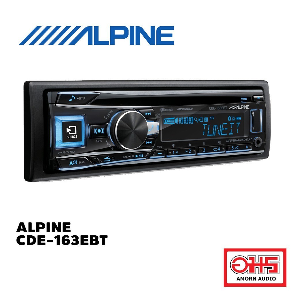 ALPINE CDE-163EBT เครื่องเล่นติดรถยนต์ 1 DIN AMORNAUDIO อมรออดิโอ