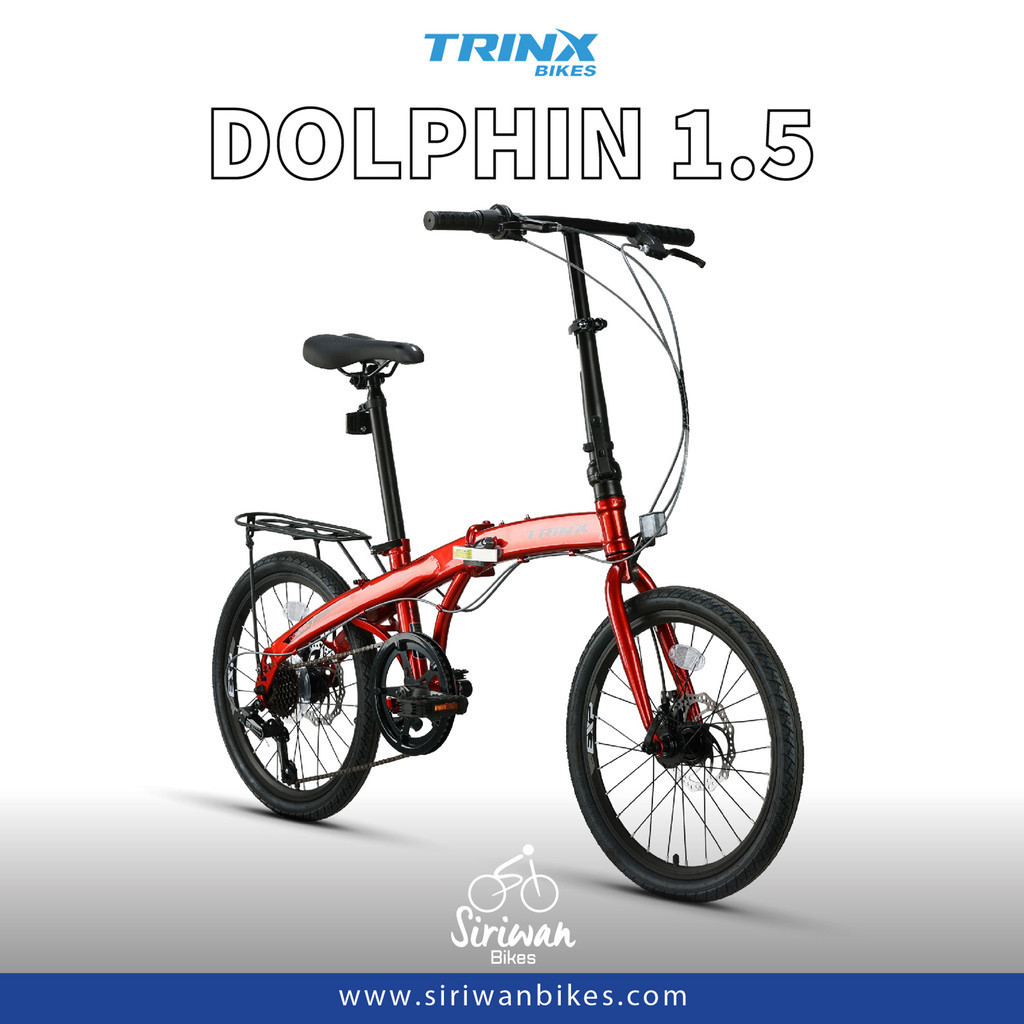 *ผ่อนได้ คอยน์คืน*  TrinX Dolphin 1.5 จักรยานพับ 20" 7 สปีด ดิสเบรค พร้อมตะแกรงท้าย