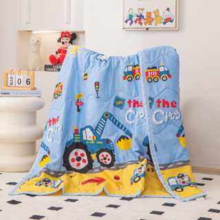 ผ้าห่มใยไหมนิ่มลืนๆเย็นๆ เด็ห่มสบาย สีสันสดใส ลายน่ารัก 110*…