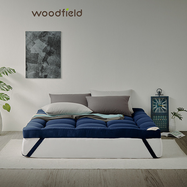 Woodfield ที่นอนเพิ่มความนุ่ม  น้ำหนักเบา ยกคนเดียวได้ รุ่น Warrant - Navy Blue หนา 3 นิ้ว ส่งฟรี