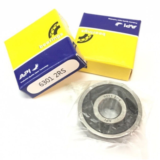 API Bearing 6301-2RS 12x37x12 mm ตลับลูกปืน เม็ดกลมร่องลึก คุณภาพเยี่ยม มาตรฐาน DGBB
