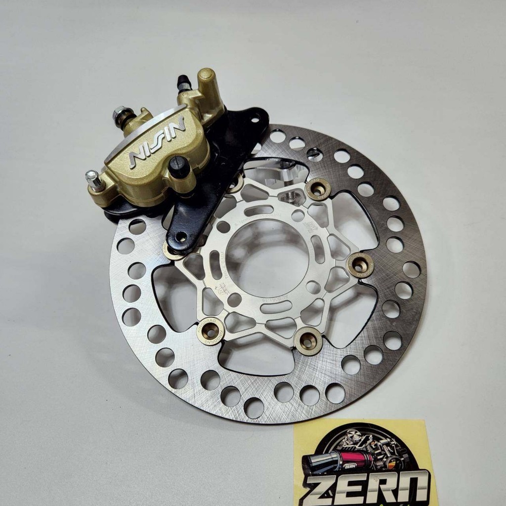 ปั๊มงาน CNC นิชชินสีทอง + จานดิส เงินหมุดทองไทเท CNC ZERN81 เจาะไล่เบา เวฟ110i , เวฟ125S , เวฟ125R , เวฟ125ไฟเลี้ยวบังลม