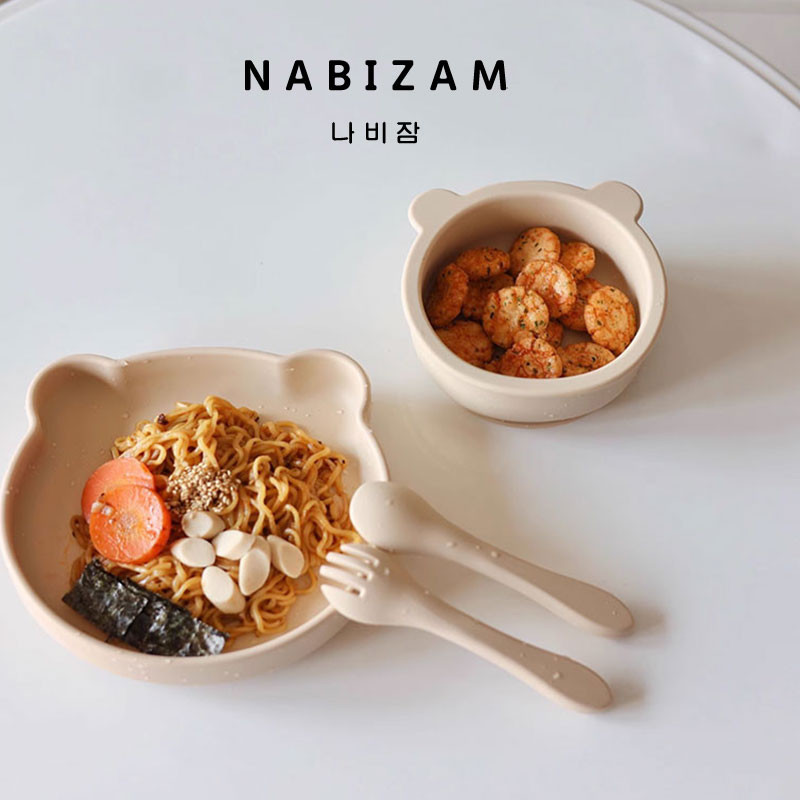 nabizam เครื่องใช้บนโต๊ะอาหารเด็กเกาหลี ป้องกันพลิกคว่ำและทนต่ออุณหภูมิสูง สามารถเข้าไมโครเวฟได้