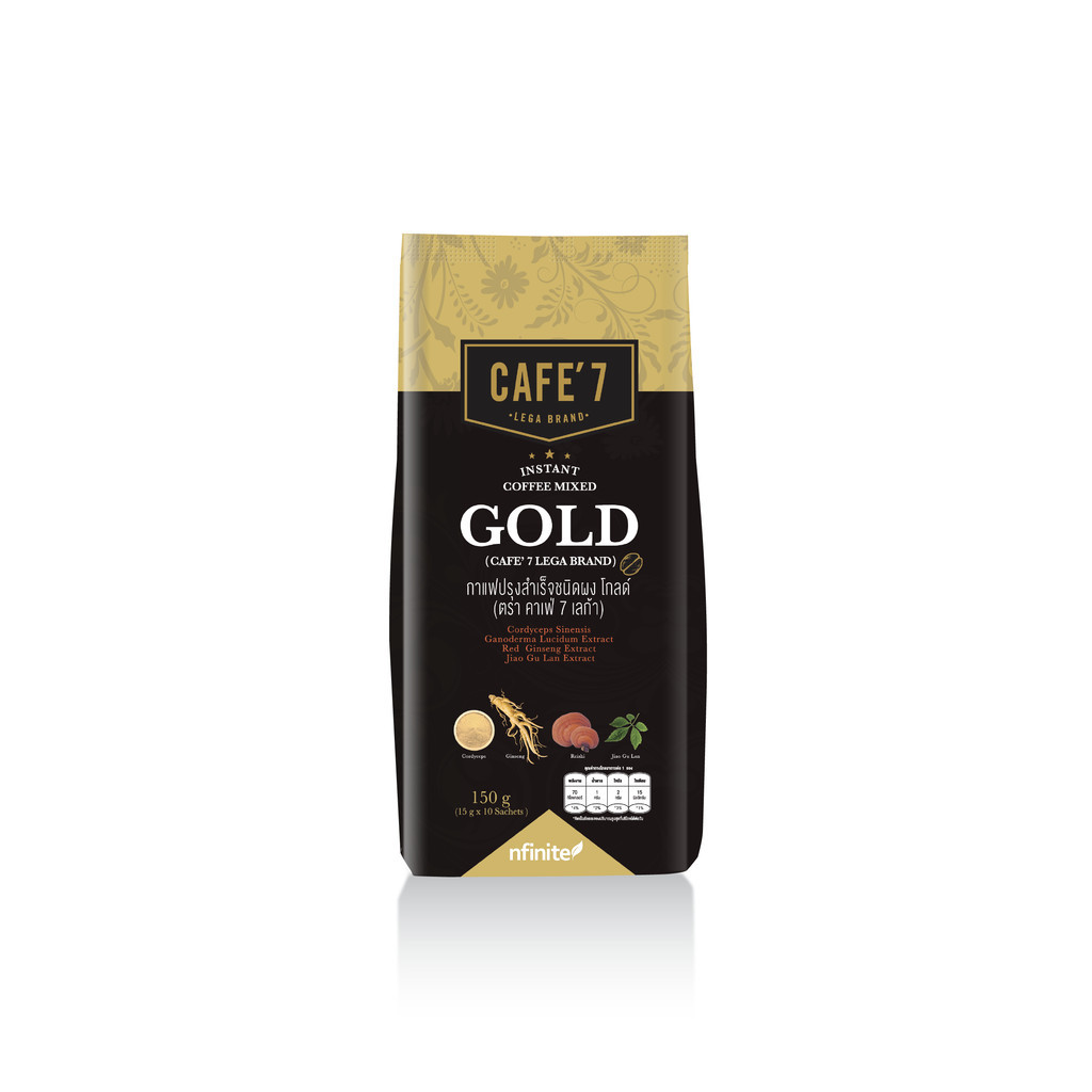 กาแฟโสม เข้มข้น เพิ่มพลัง กาแฟลดพุง INSTANT COFFEE MIXED GOLD (CAFE' 7 LEGA BRAND)