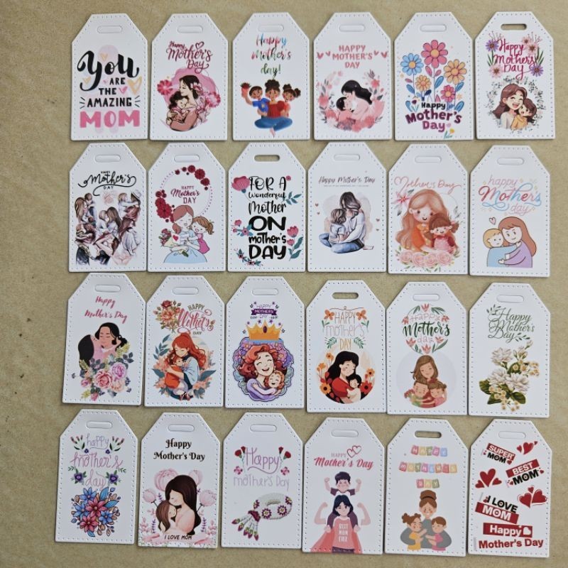 ป้ายแท็ก วันแม่ ,Mother's day  tag,  ชุดที่ 1,การ์ด ขนาด2.9×4.6cm กระดาษโฟโต้ 240 แกรม