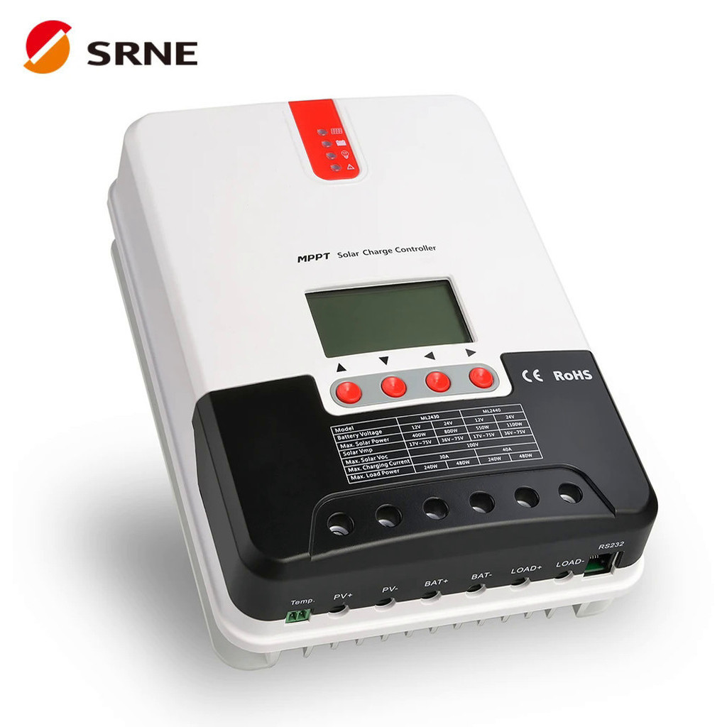 ✭SRNE 40A 12V/24V MPPT Controller ตัวควบคุมการชาร์จแผงโซลาร์เซลล์