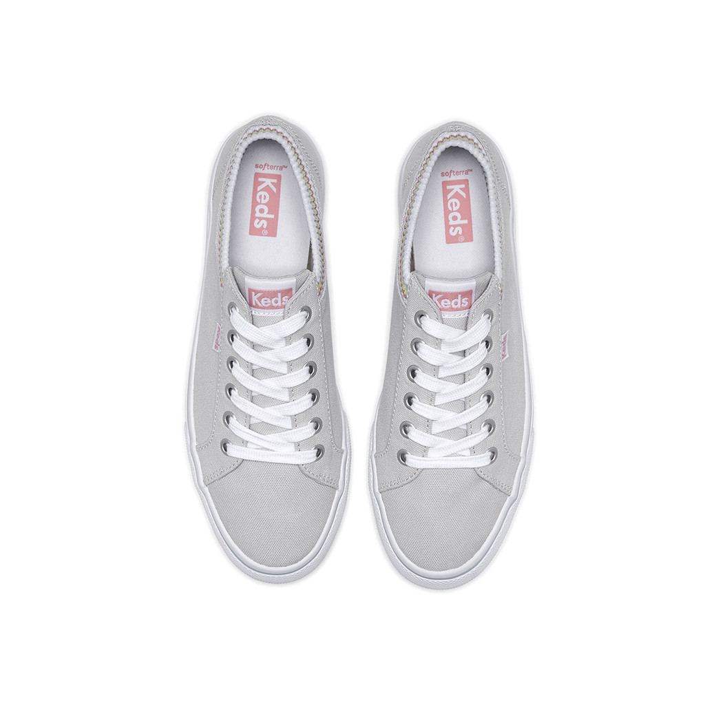 KEDS รองเท้าผ้าใบ แบบผูกเชือก รุ่น JUMP KICK RIB KNIT CANVAS COLLAR สีเทา ( WF67765 )