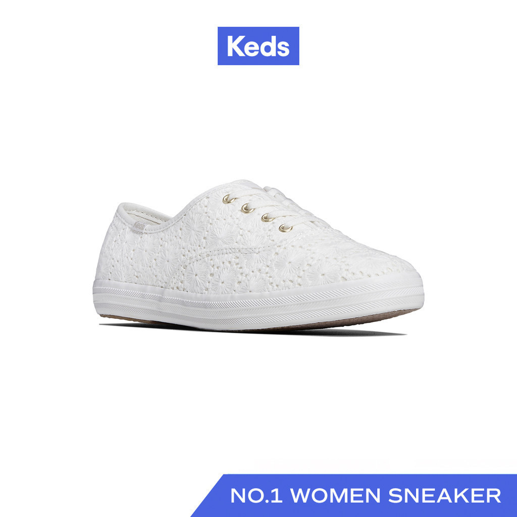 KEDS รองเท้าผ้าใบ แบบผูกเชือก รุ่น CHAMPION CROCHET สีครีม ( WF67712 )