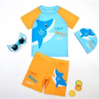 ส่งไว!  ⭐⭐⭐ (เซ็ต3ชิ้น) ชุดว่ายน้ำเด็ก ชุดว่ายน้ำเด็กขาสั้น …