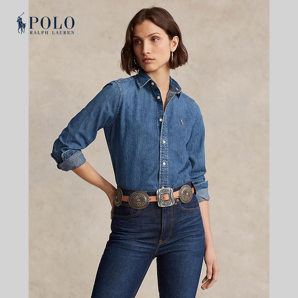 Polo Ralph Lauren เสื้อเชิ้ตผู้หญิง Shirt-Denim Shirt รุ่น WMPOSHTNDO20362 สีฟ้า