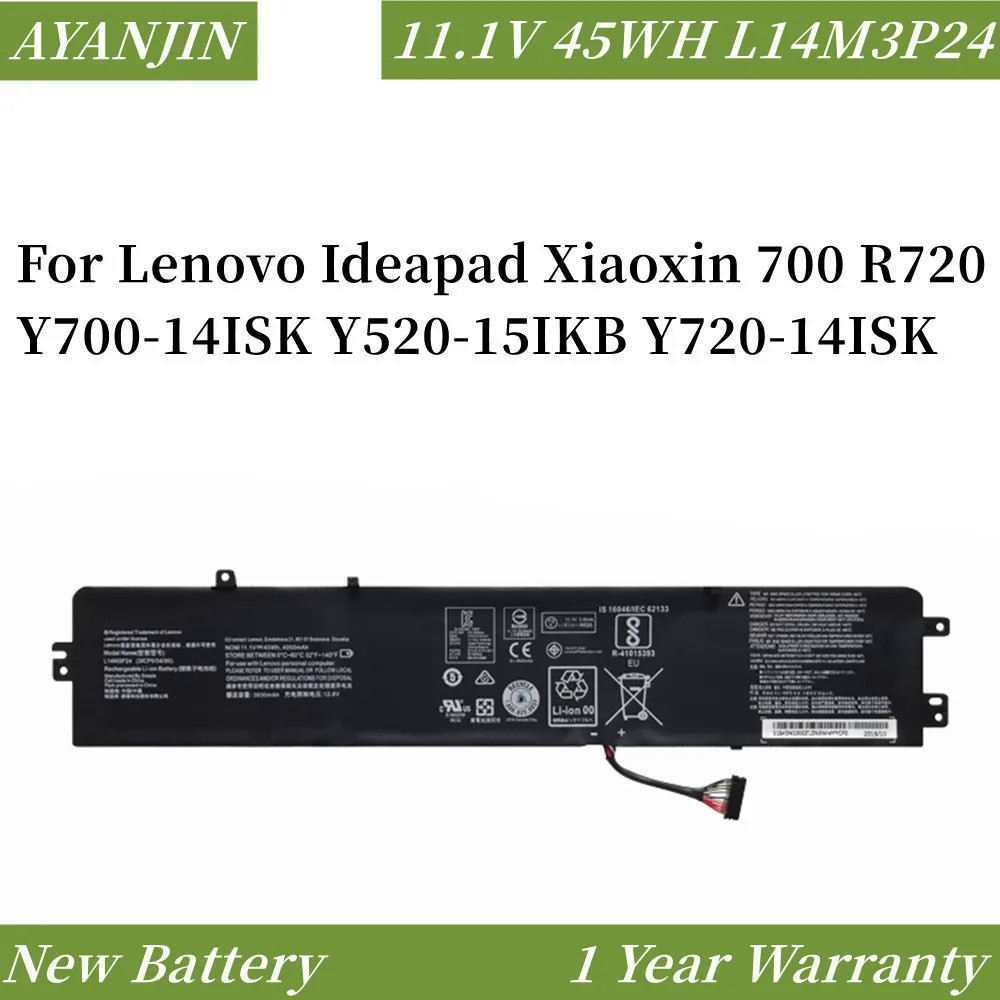 ใหม่ L14S3P24 Y720-14ISK L16M3P24 11.1V 45WH แบตเตอรี่แล็ปท็อปสำหรับ Lenovo Ideapad Xiaoxin 700 R720