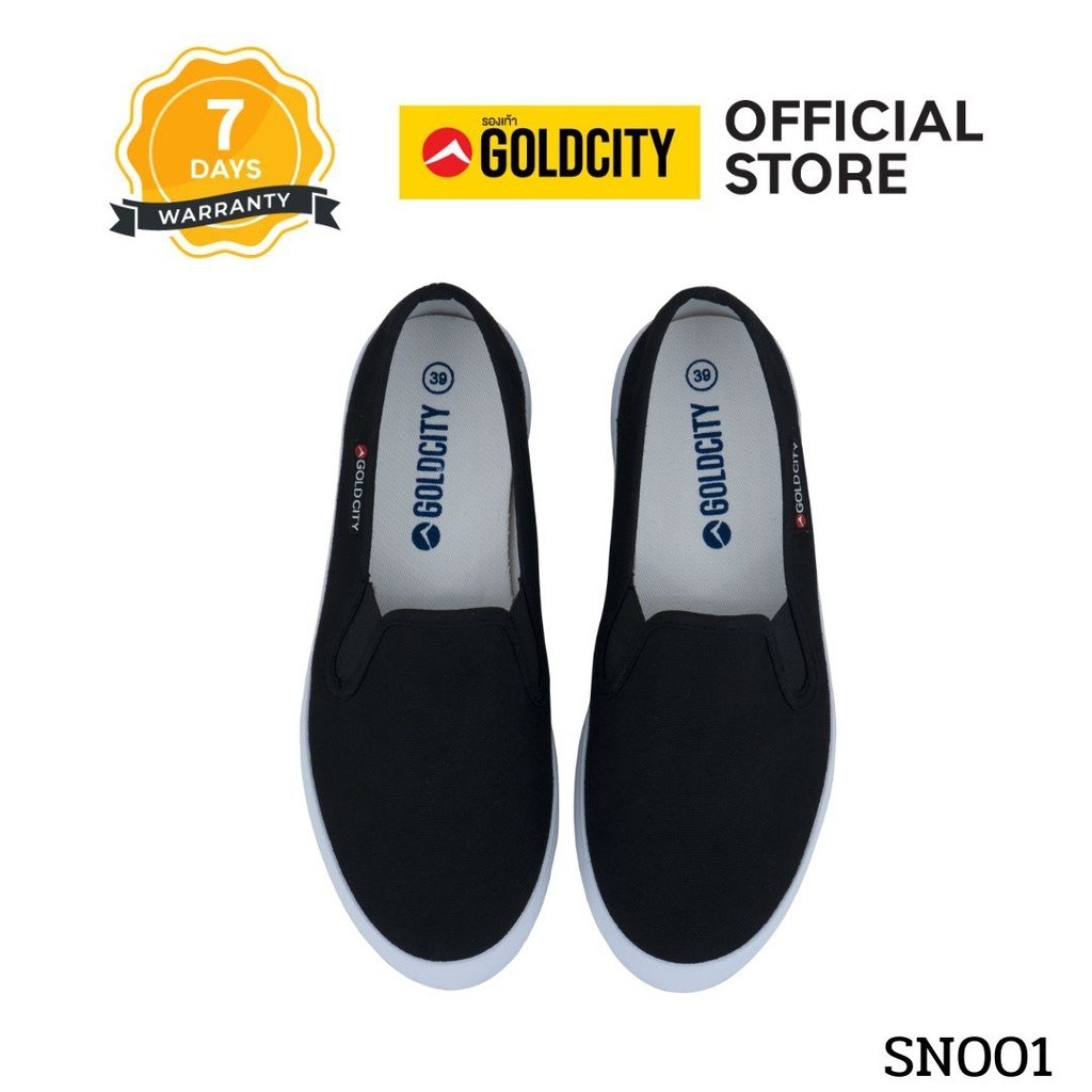 รองเท้าสลิปออน แบบสวม ขอบบาง พื้นยางพารา SIZE 37-41 ส่งตรงจากโรงงานแท้100% GOLDCITY รุ่น SN001
