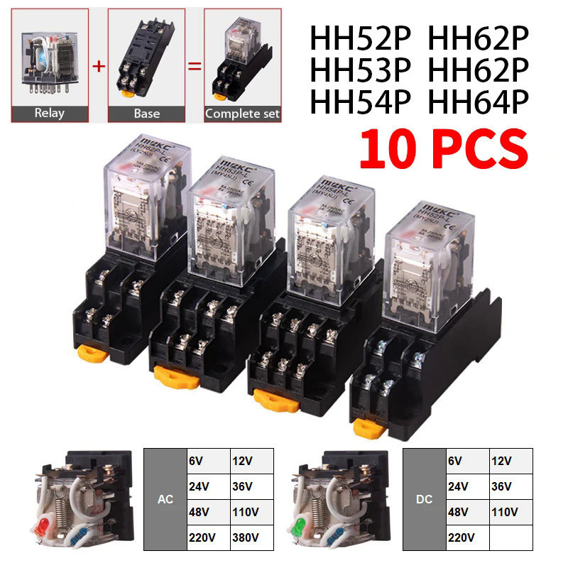 รีเลย์ HH64P DC110V 10ชิ้น HH52P HH53P HH54P HH63P