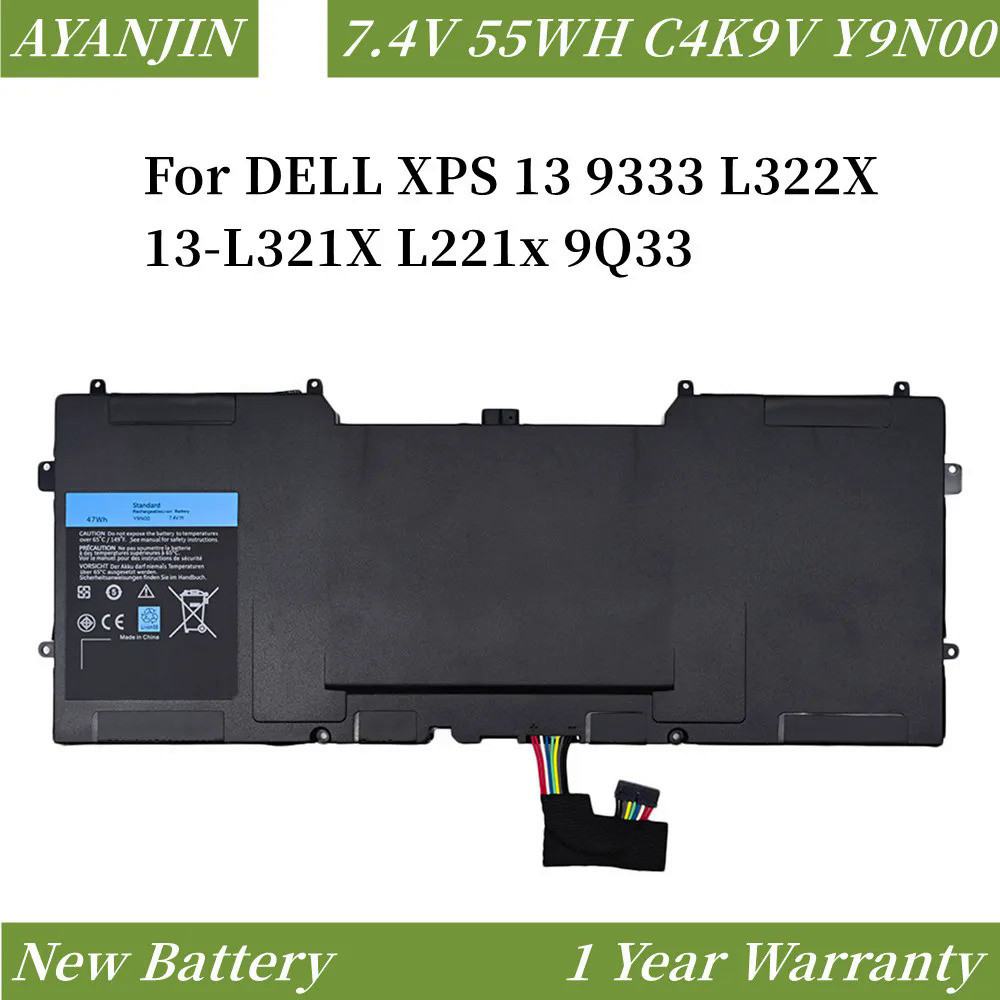 C4K9V 7.4V 55WH แบตเตอรี่แล็ปท็อปสำหรับ DELL XPS 13 9333 L322X 13-L321X L221x PKH18 Y9N00 0Y9N00 489