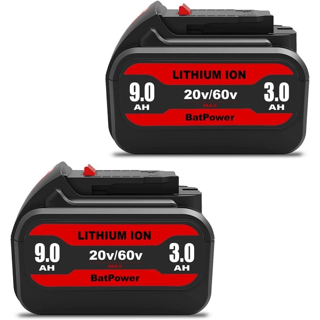 BatPower 2 Pack 9.0Ah DCB606 20v/60v Max Batteries Replacement for Dewalt 20v/60v Battery 6Ah 9Ah DC