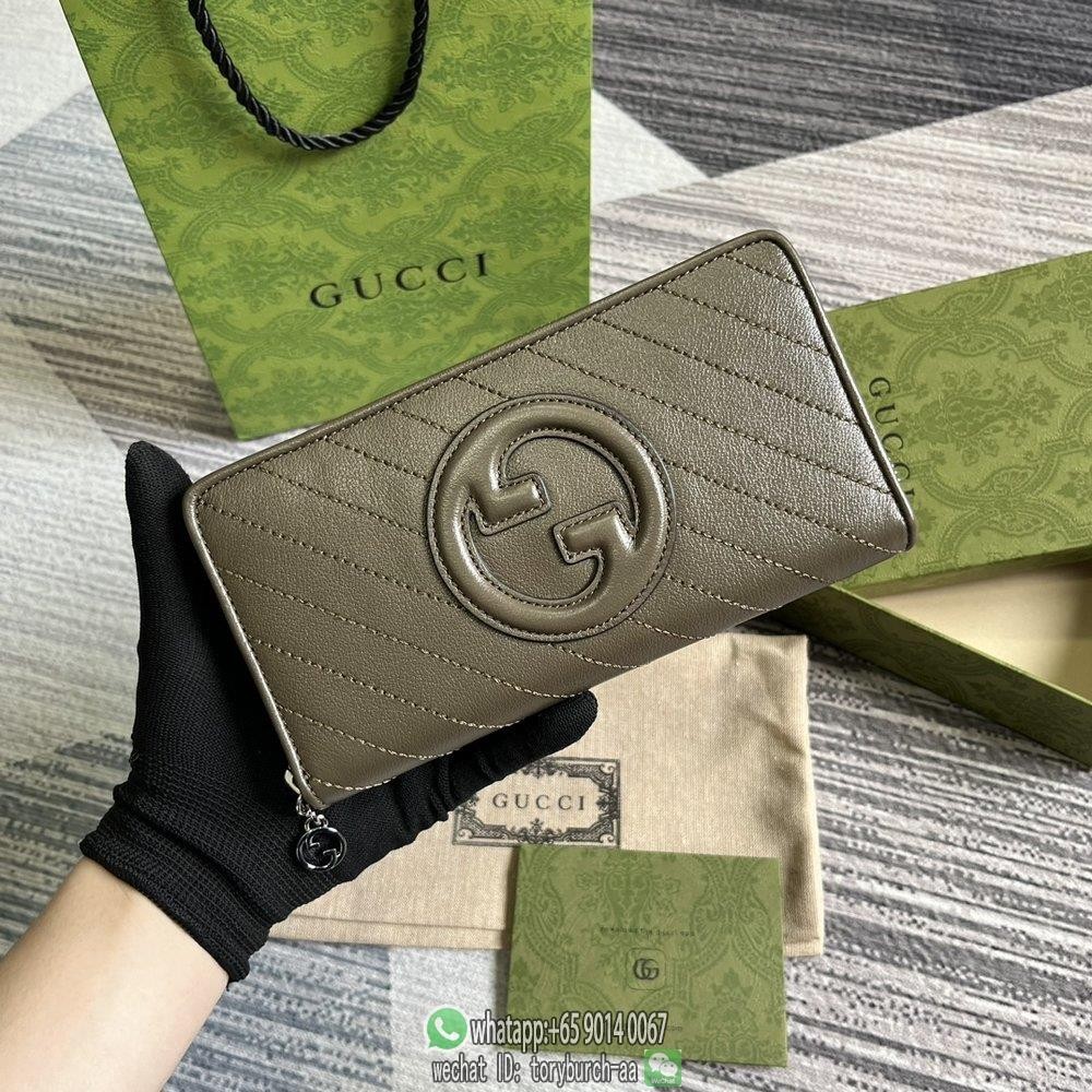 古驰 GU GG zipper long wallet purse card cellphone holder coin pouch