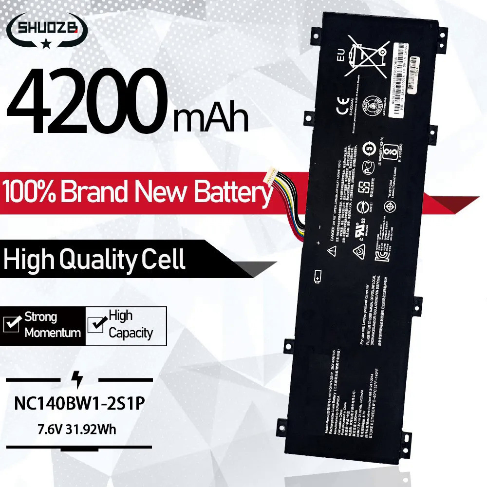 31.92WH 7.6V 4200mAh New NC140BW1-2S1P Laptop Battery For Lenovo IdeaPad 100S 0813002 80R9 100S-14IB