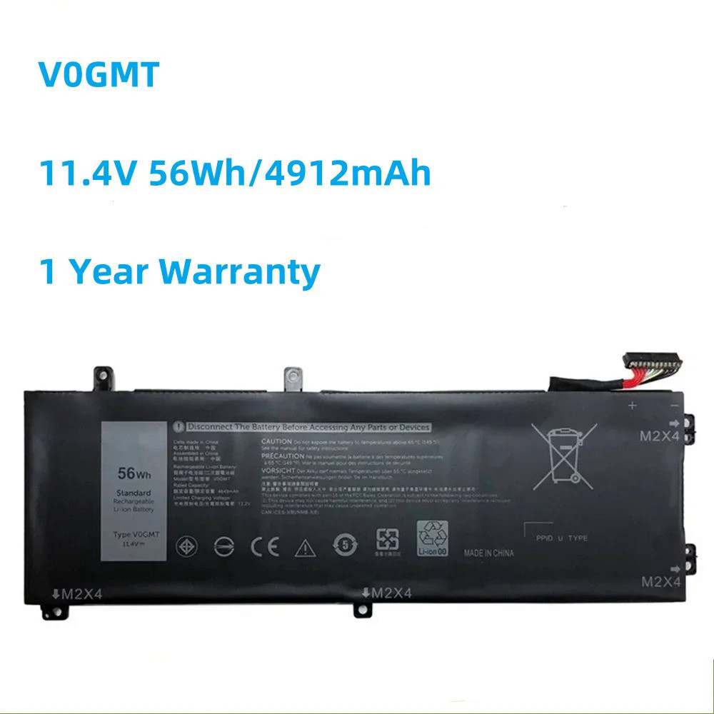 Laptop battery v0gmt, v, 56w, dell g7, 17, inspiron series 15, dell fusro 15, series