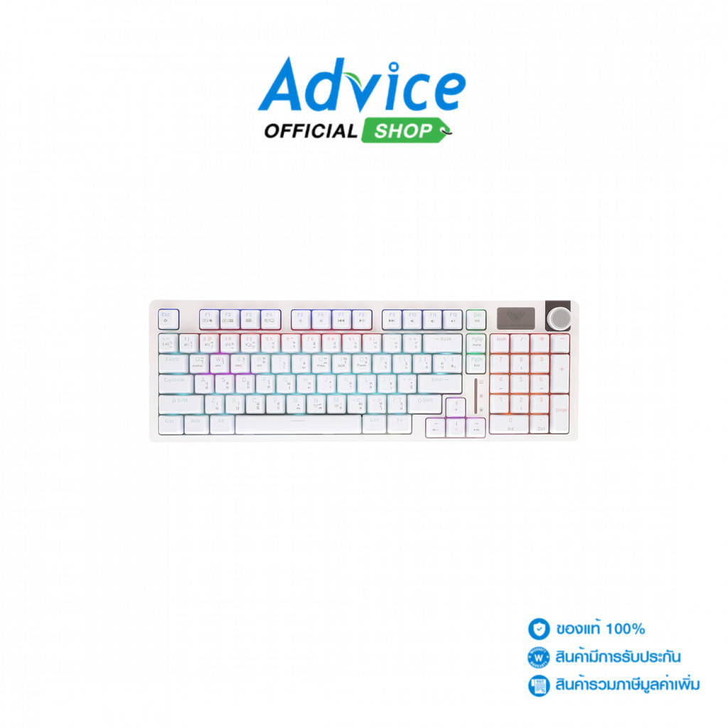 AULA WIRELESS/BLUETOOTH KEYBOARD (คีย์บอร์ด) S98 RED-SWITCH - A0160495