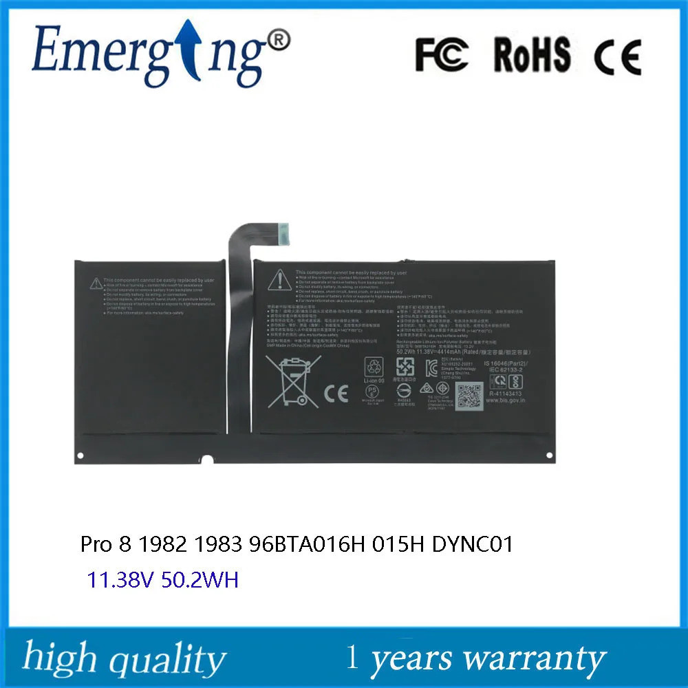 11.38V 96BTA016H DYNC01แบตเตอรี่แล็ปท็อปสำหรับ Microsoft Surface Pro 8 1982 1983 Series แท็บเล็ต96BT