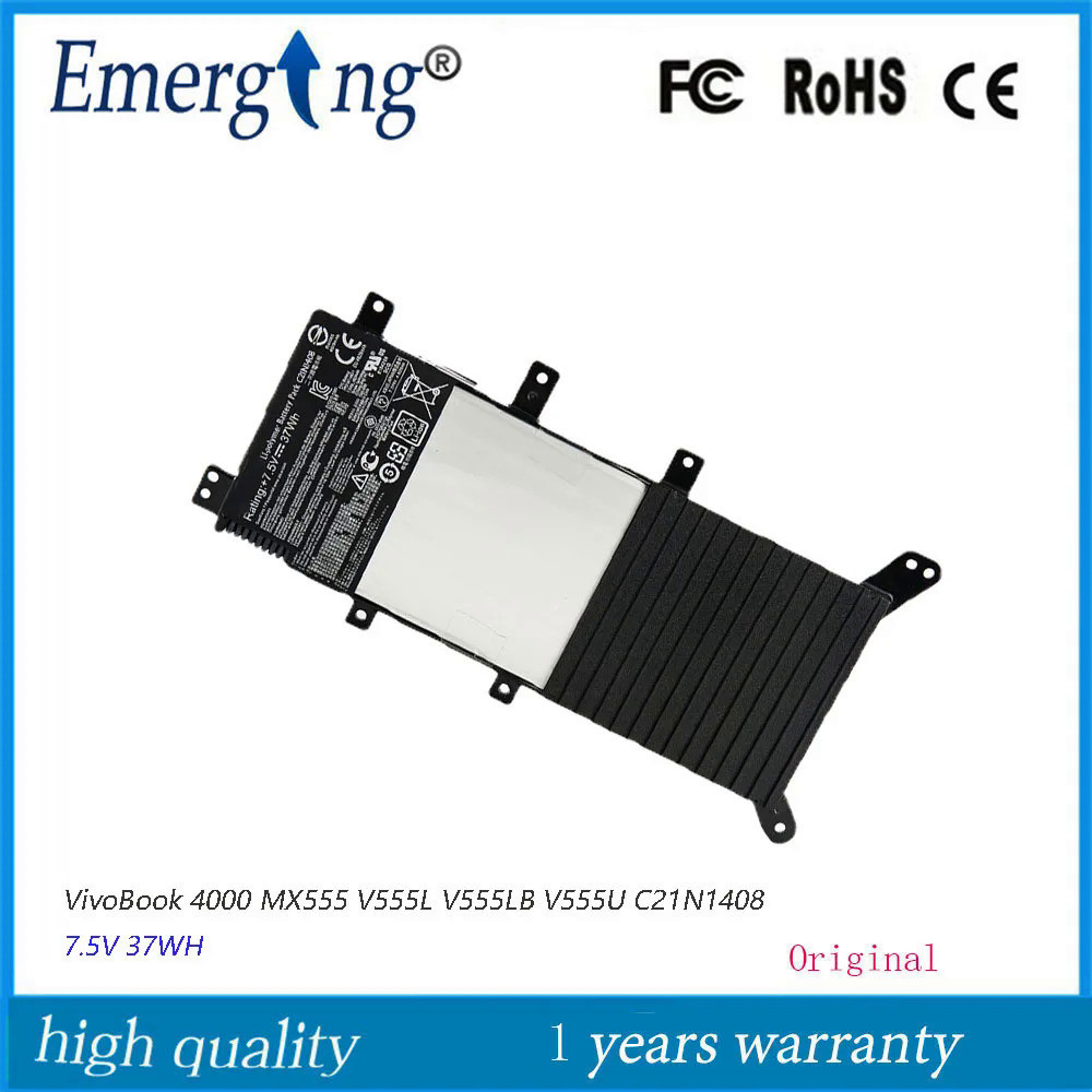 7.5โวลต์37Wh แล็ปท็อปแบตเตอรี่ C21N1408สำหรับ ASUS VivoBook 4000 MX555 V555L V555LB