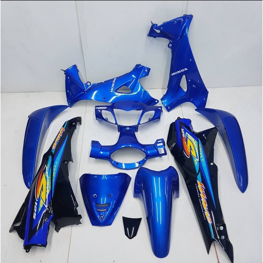 ชุดสี wave125s เวฟ 125S แฟริ่ง สีน้ำเงินดำ กุญแจนิราภัย พร้อมติดลาย ปี2004