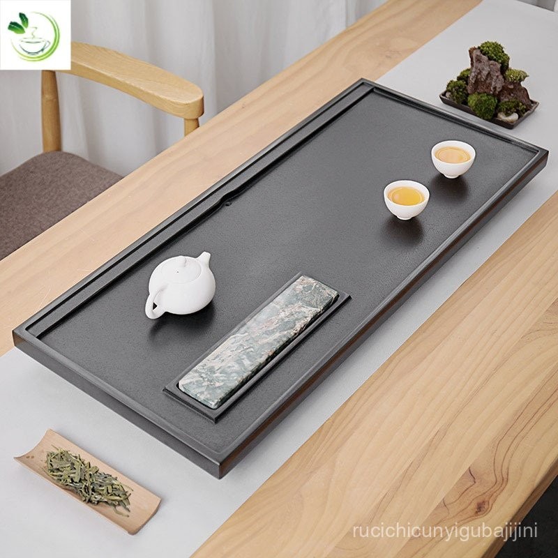 ถาดน้ำชา Wujinshi โต๊ะน้ำชาระบายน้ำในครัวเรือนโต๊ะน้ำชาชุดน้ำชากังฟูแบบฝังเรียบง่ายถาดน้ำชาทะเล Z0NE