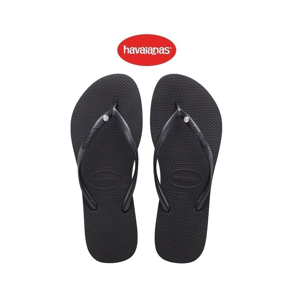HAVAIANAS รองเท้าแตะผู้หญิง Slim Crystal SW II Flip Flop BLACK 41456510090F_C2BKXX