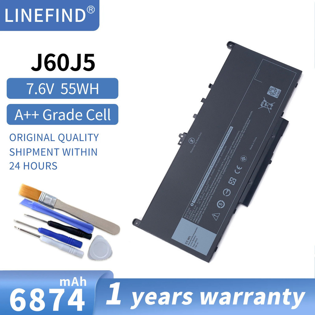 แบตเตอรี่ J60J5 E7270 242WD สำหรับ Dell Latitude 7470 7270แบตเตอรี่แล็ปท็อป1W2Y2 0MC34Y 451-BBSX E74