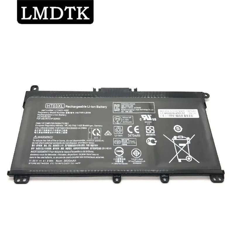 LMDTK ใหม่ HT03XL แบตเตอรี่แล็ปท็อปสำหรับ HP Pavilion 14-CE0001LA 14-CE0014TU 14-CE0010CA HSTNN-LB8L