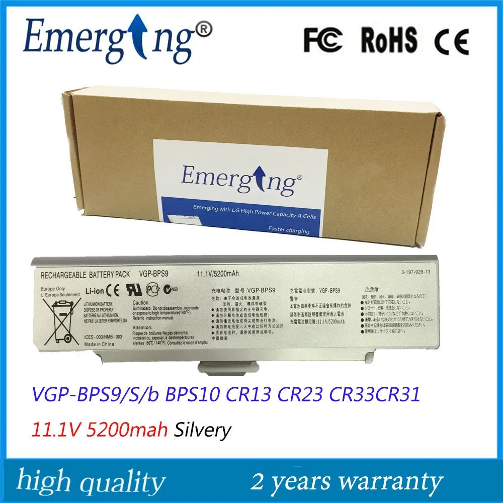 11.1โวลต์5200มิลลิแอมป์ชั่วโมงแบตเตอรี่แล็ปท็อปสำหรับ SONY VGP-BPS9 /S/b VGP-BPL9 BPS10 BPS9 CR23