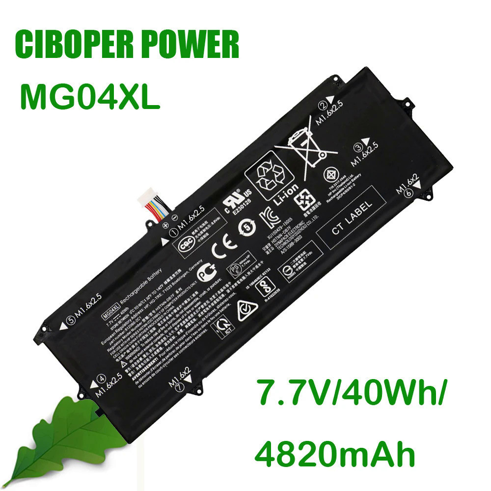 CP แบตเตอรี่แล็ปท็อป MG04XL 7.7V/4820MAh/40Wh สำหรับ Elite X2 1012 G1 MG04 812060-2C1 812205-001 812