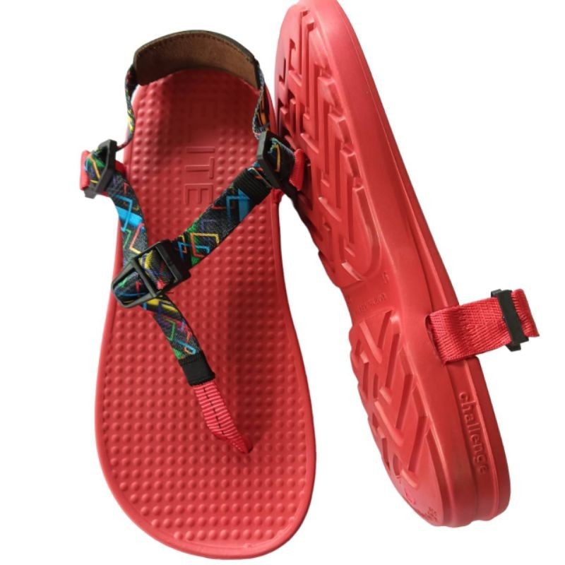 รองเท้าแตะวิ่ง Elite รุ่น challenge   [ สีแดง สายกราฟฟิก ] นุ่มแน่น support ดีลุยได้ทุกกิจกรรม