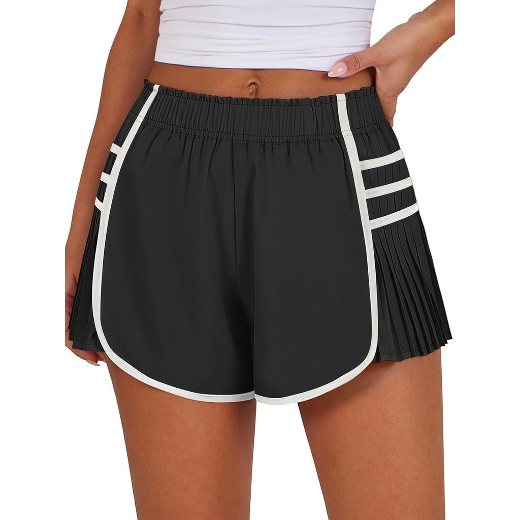 FashionCaracilia Womens Workout Shorts Flowy Pleated Athletic Running Skort 2024 Trendy Summer Cloth
